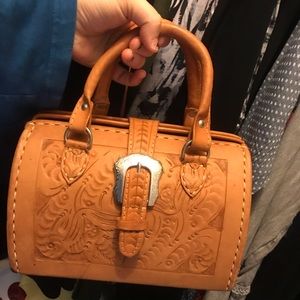 Made in Paraguay leather stamped purse